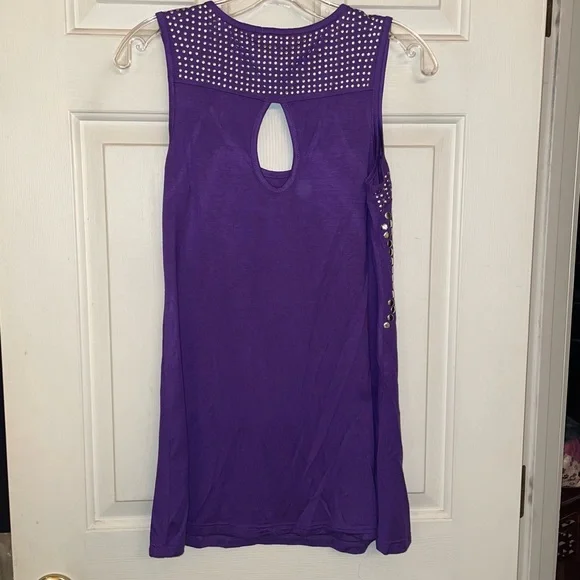 Cache Purple Studded Long Tank Top - Picture 3 of 6